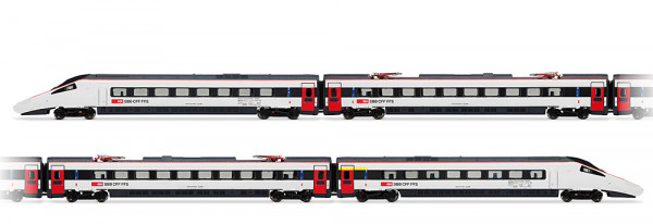 Arnold HN2700 - SBB, 4-tlg. Grundset der ETR 610 1. Serie, ICN-Farbgebung mit roten Türen 