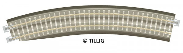 Tillig 83774 - Gebogenes Pass-Stück, links, R 396 mm/30° grau