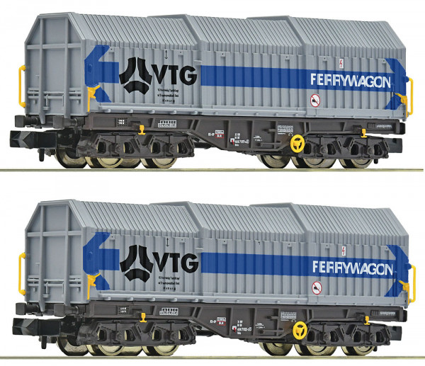 Fleischmann 6660080 - DB Set 2-teilig Teleskop-Haubenwagen Ep.4, "VTG/Ferrywaggon"