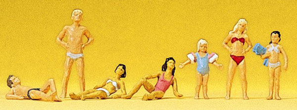 Preiser 10308 - Kinder und Jugendliche im Schwimmbad 7 teilig