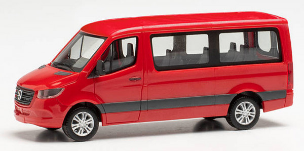 Herpa 096478 - Mercedes-Benz Sprinter `18 Bus Flachdach, rot