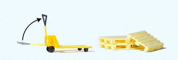 Preiser 17712 - Hubwagen und 3 Europaletten, Fertigmodell