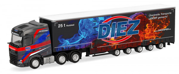 Herpa 319263 - DAF XG+ Volumengardinenplanen-Sattelzug "Diez"